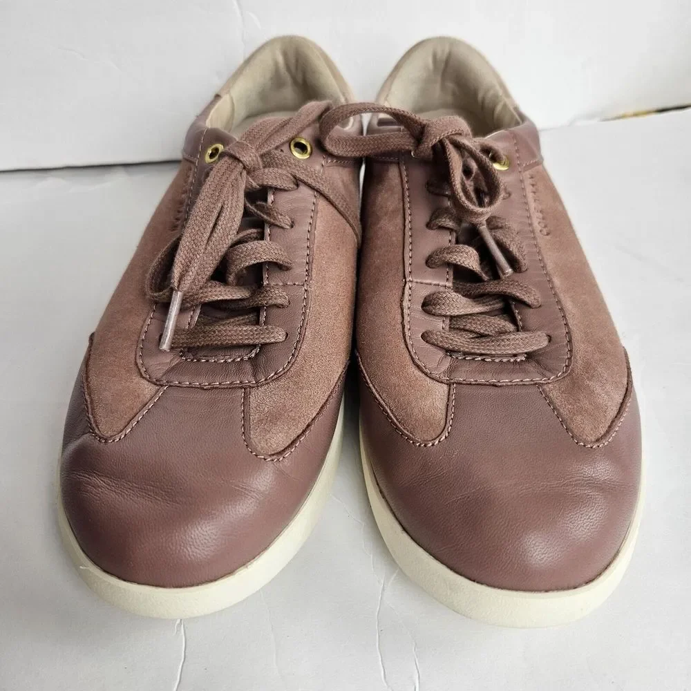 COLE HAAN‎ Burlwood Grand Crosscourt Suede Leather Sneaker 8 Mauve Purple Light - Picture 3 of 8